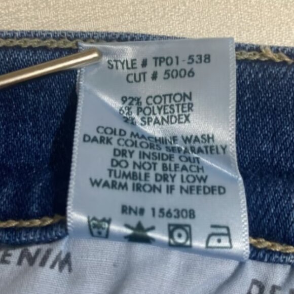 LETTER TO JULIET Women's Cropped Distressed & Tapered Blue Denim Jeans Size 24 - Picture 8 of 9